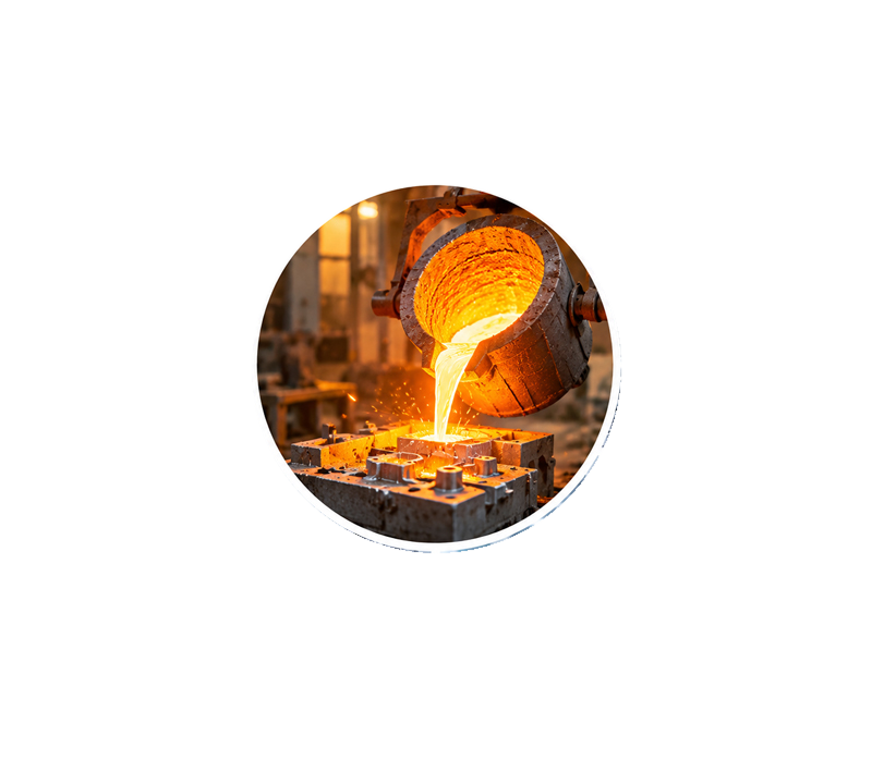 Molten aluminium casting